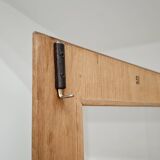 Oak glass-fronted school cabinet 1960