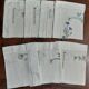 Embroidered placemats in vintage linen field flowers series of seven