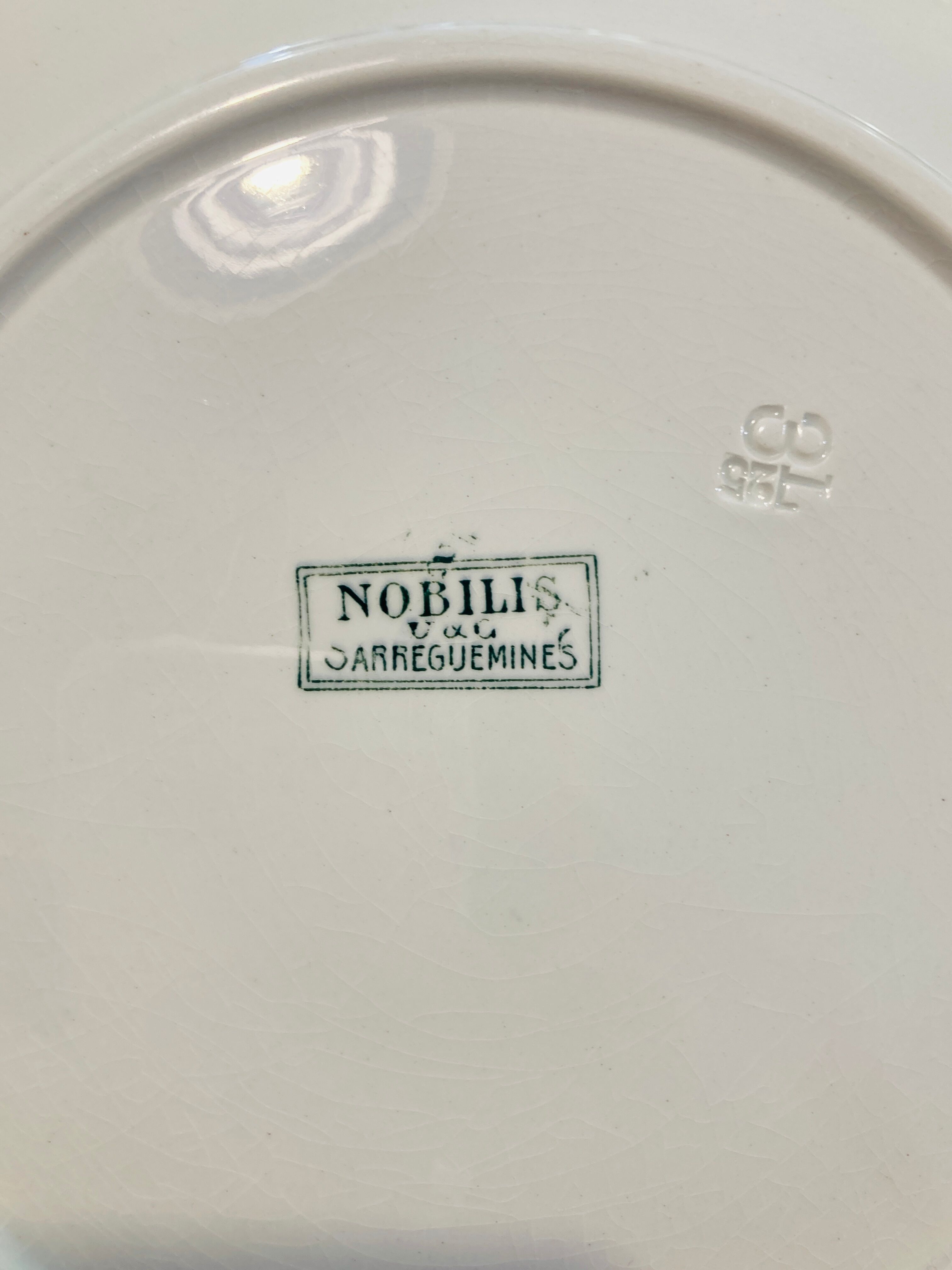 6 plates Sarreguemines Nobilis decoration crown