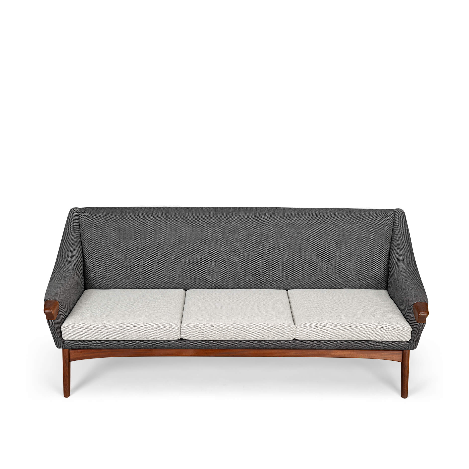 Danish Reupholstered Stylish Grey  3-seater by Johannes Andersen, 1960s