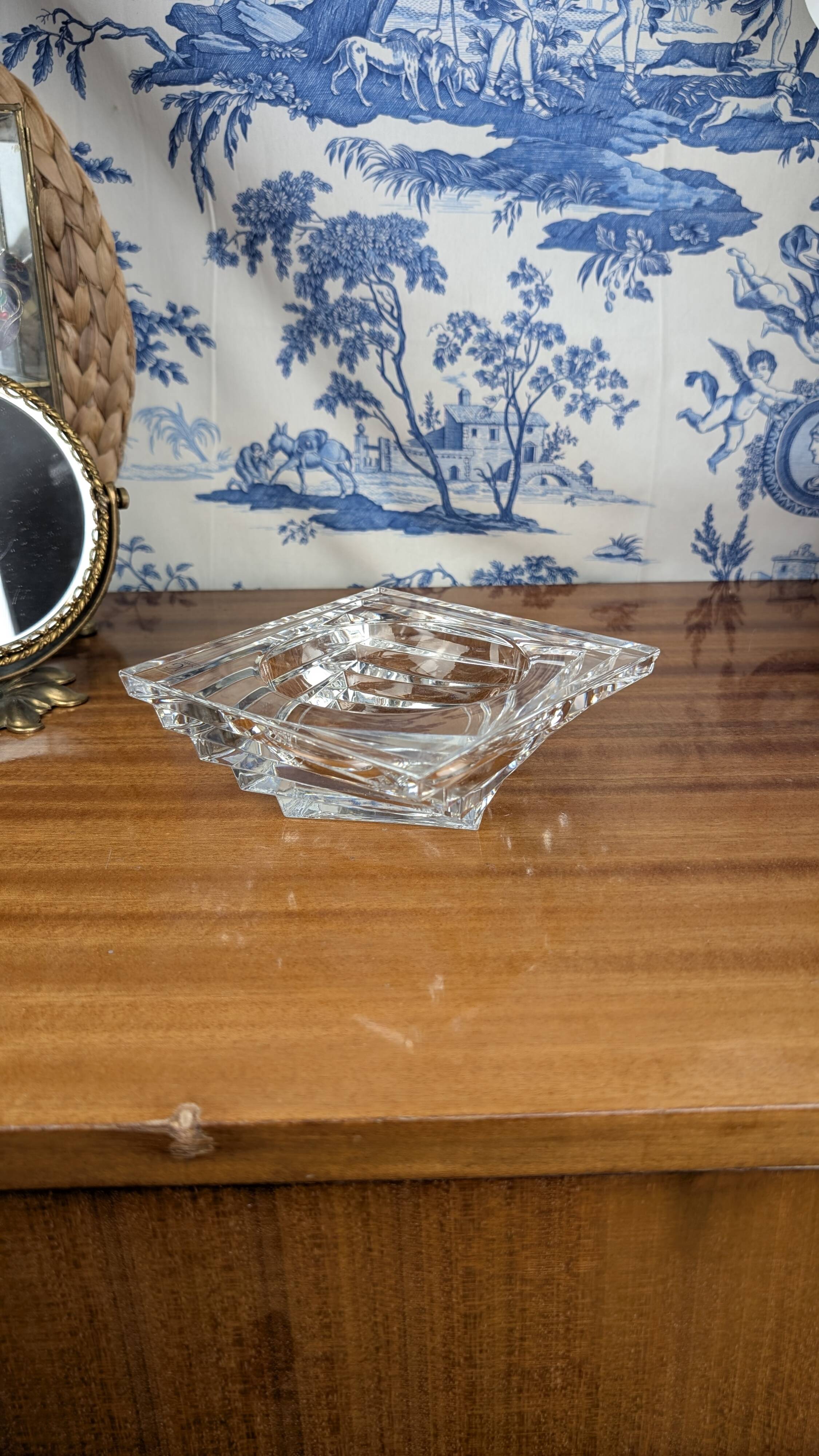 Crystal Pocket or Candle Holder by JG Durand Contemporary Art Deco Style