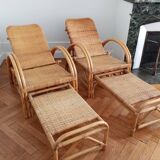 Old pair of deckchairs. 1960.