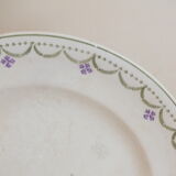 4 flat plates old Longwy Violetta