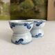2 old diabolo egg cups, iron earth “Dutch” Creil and Montereau