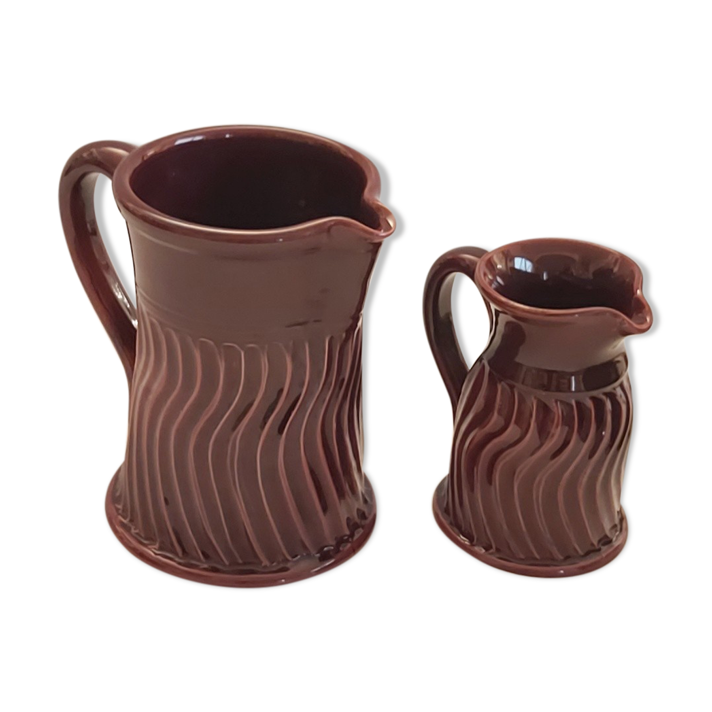 2 vintage ceramic pitchers Les Cyclades Anduze