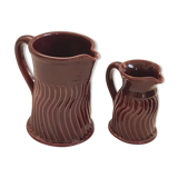 2 vintage ceramic pitchers Les Cyclades Anduze