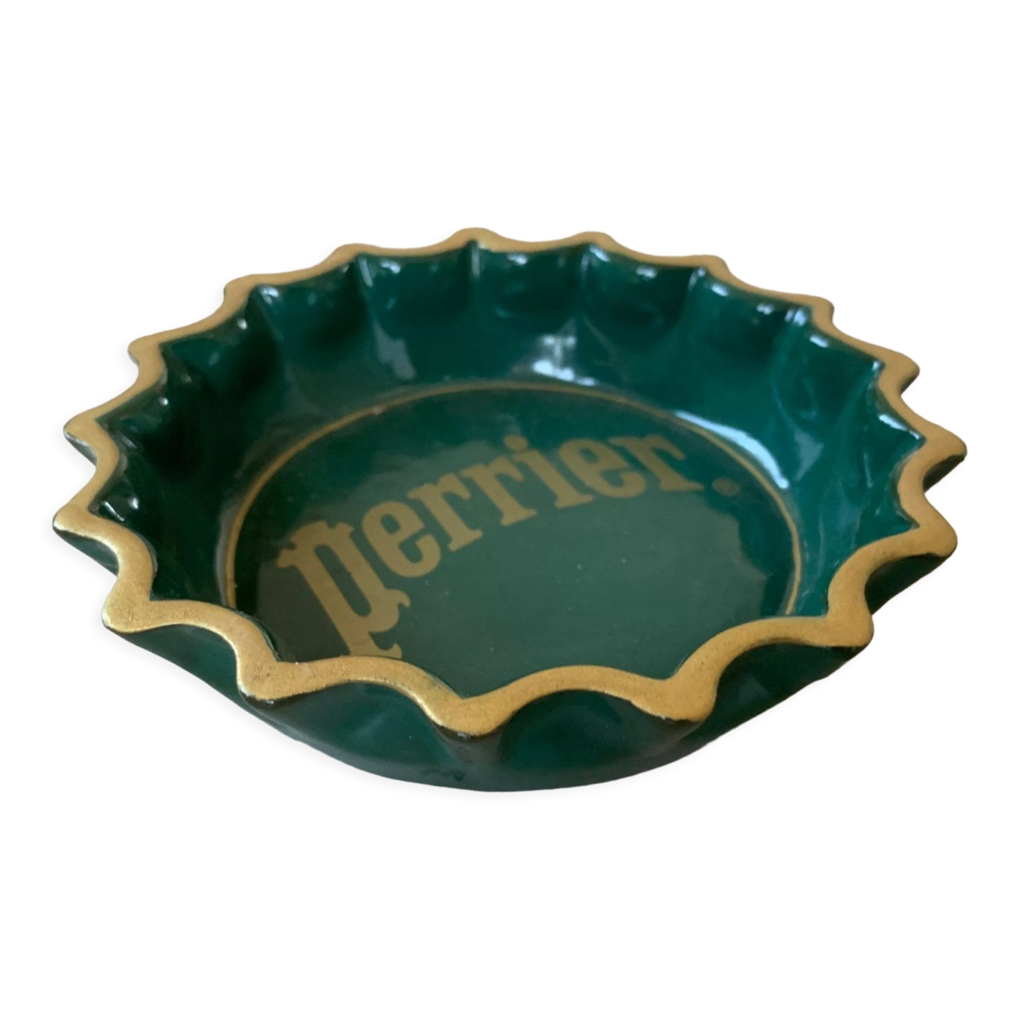 Vintage ceramic Perrier ashtray