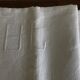 Linen sheet, reserve of antique trousseau, new with openwork and BL modernist L180