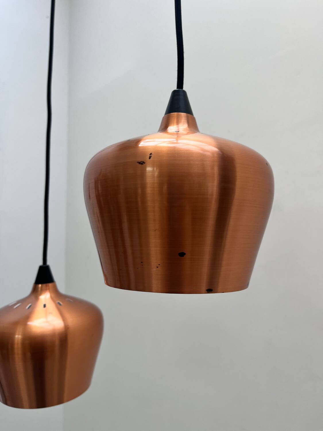 Copper metal pendant lights by Frandsen
