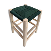 Contemporary Moroccan stool handmade in nylon rope and wood
