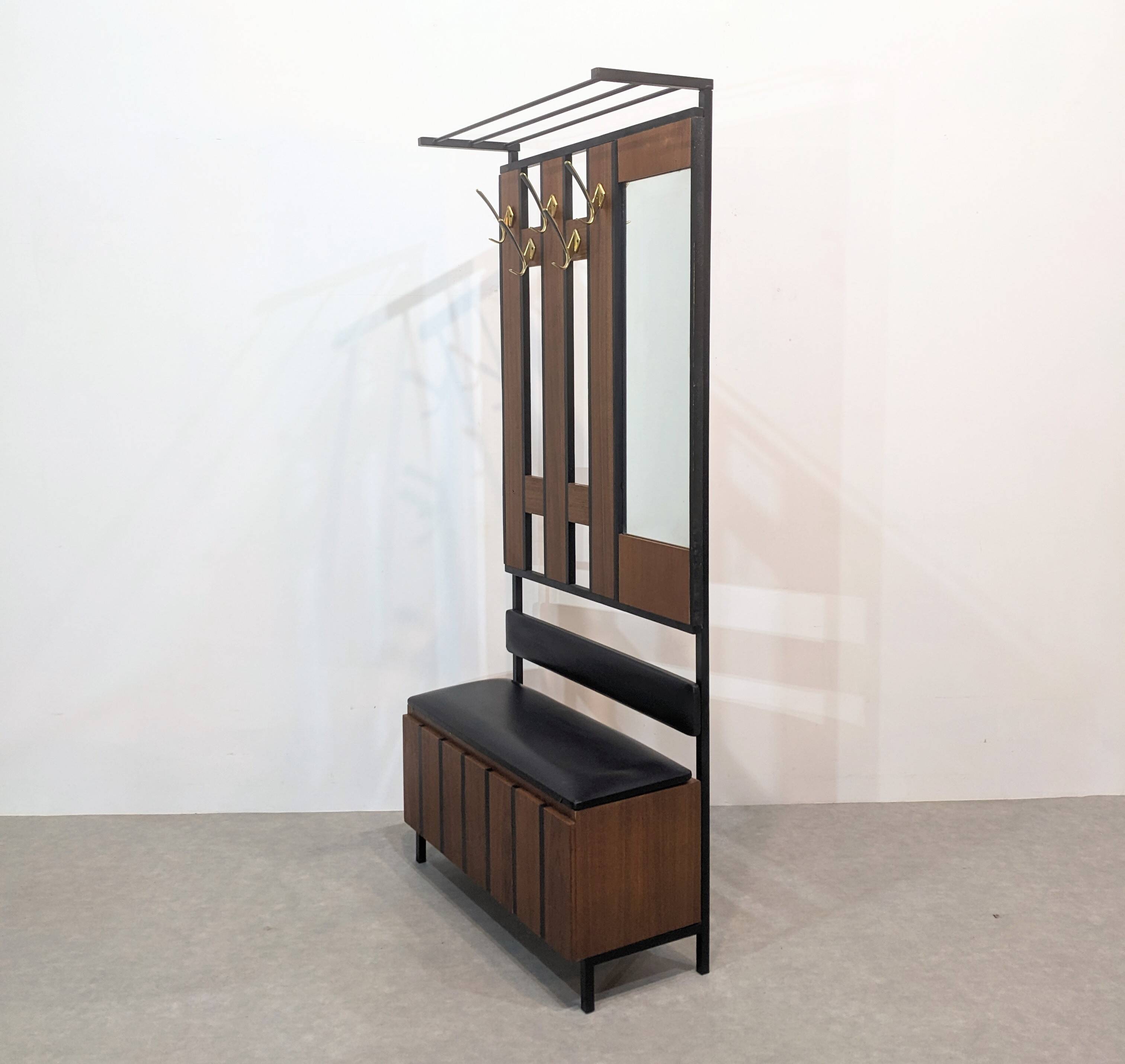 Mid-century wardrobe with chest and mirror 1960s