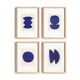 Ensemble de 4 peintures sur papier - tableaux abstraits -  signée eawy
