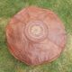 Large vintage Moroccan leather pouf n°2