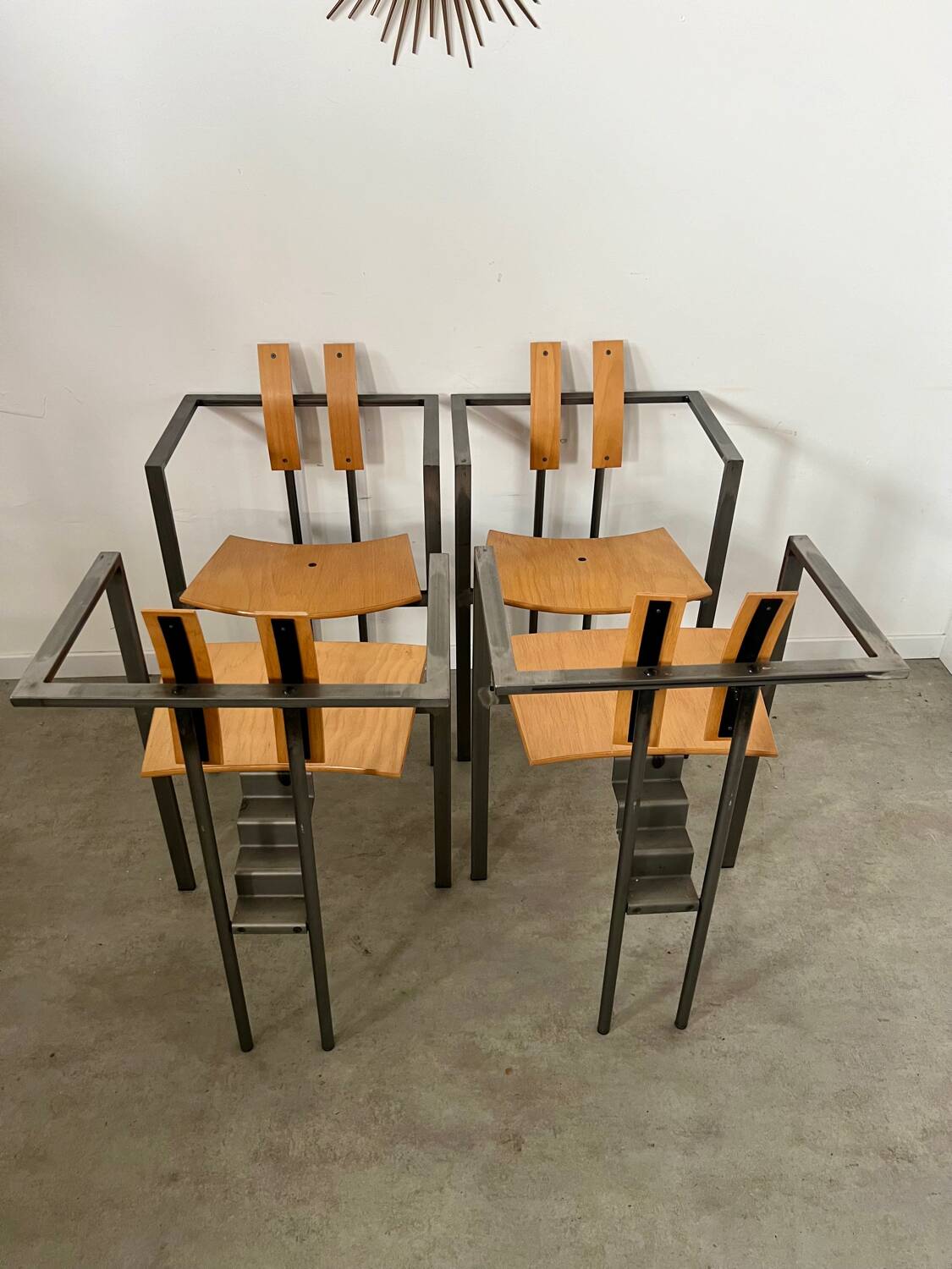 4 old raw design chairs Karl Friedrich Forster model Trix KFF postmodern 70s/80s