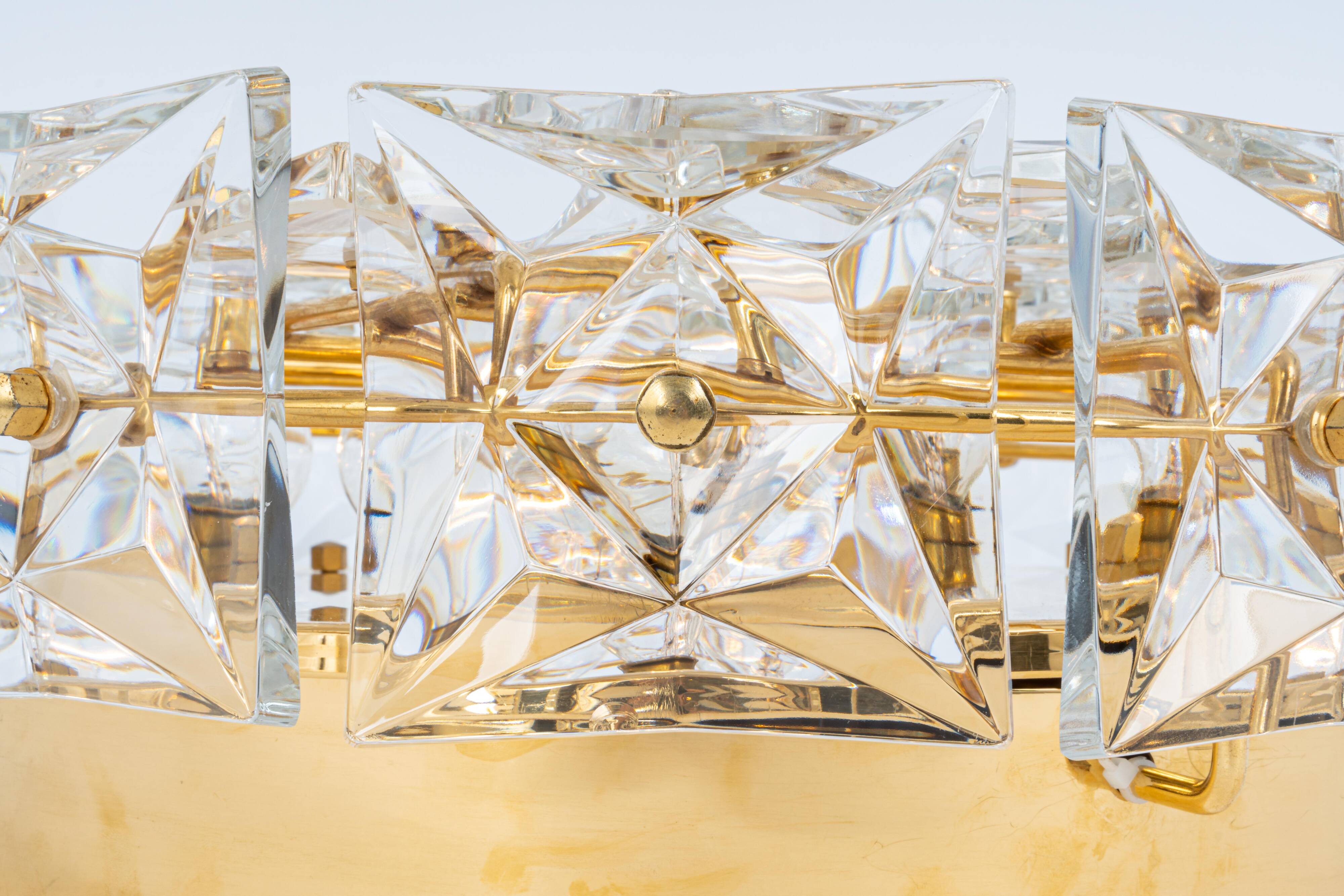 Faceted Crystal Ceiling Light by Kinkeldey, Germany, 1970s