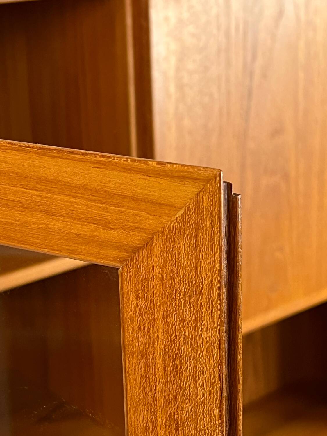 Vintage Teak Highboard Shelf Display Cabinet by Omann Jun 60s Danish Design