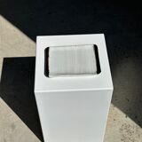 Trio of small rectangular serving dishes white and black Indonesian ceramic 21x16