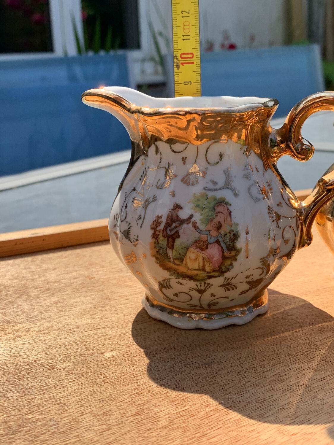 Tea set Italian porcelain gold color