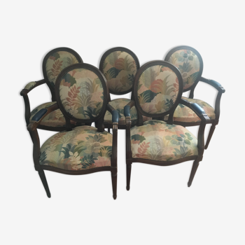 Lot de 5 fauteuils médaillon