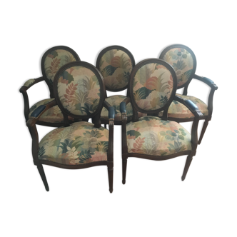 Lot de 5 fauteuils médaillon