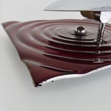 Paul Neuhaus wall lamp in red glass and chrome reflector