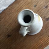 Signed candle holder in glazed ceramic