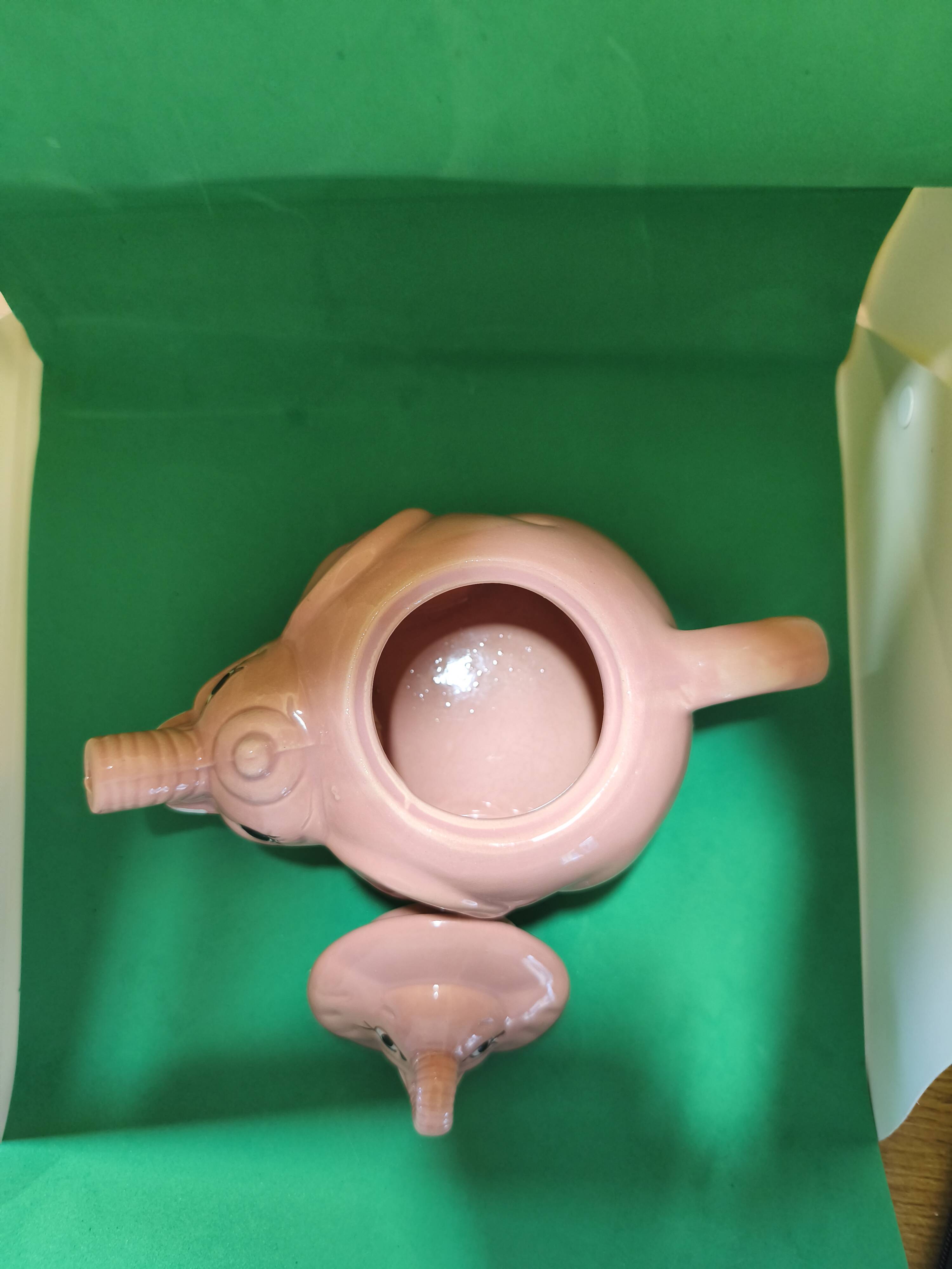 Pink porcelain elephant teapot