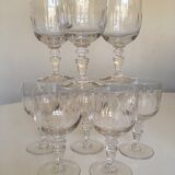 set of 8 19th crystal glasses ringing faceted