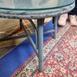 Rattan pedestal table