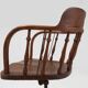 Chaise de bureau capitaine à base pivotante anglaise, Royaume-Uni années 1850