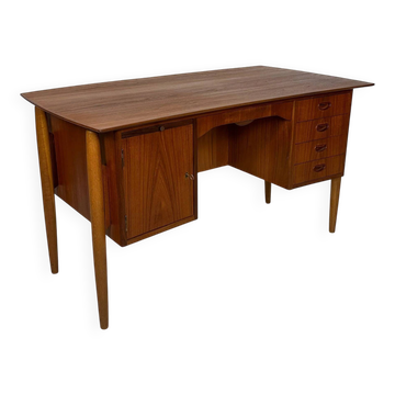 Bureau d'écriture vintage en teck danois incurvé, style milieu du siècle, années 1960