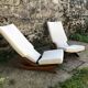 Set of 4 chairs and two reclining chairs in teak 1970