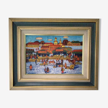 Painting russian school oil on canvas signed