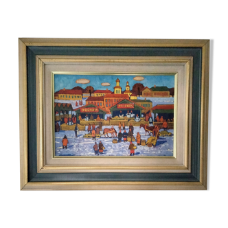 Painting russian school oil on canvas signed