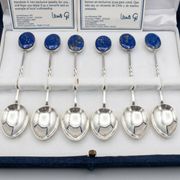 Box of 6 Solid Silver 925 Spoons & Lapis Lazuli - Morita Gil Chil