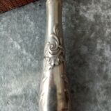 Box of 12 steel table knives and silver handle