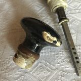 Set of black bakelite door handles