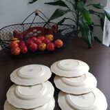 Set of 6 flat plates Digoin Sarreguemines