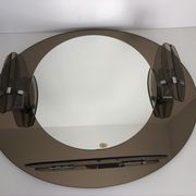 Lupi Crystal Luxor Mirror with 2 integrated wall lights and shelf