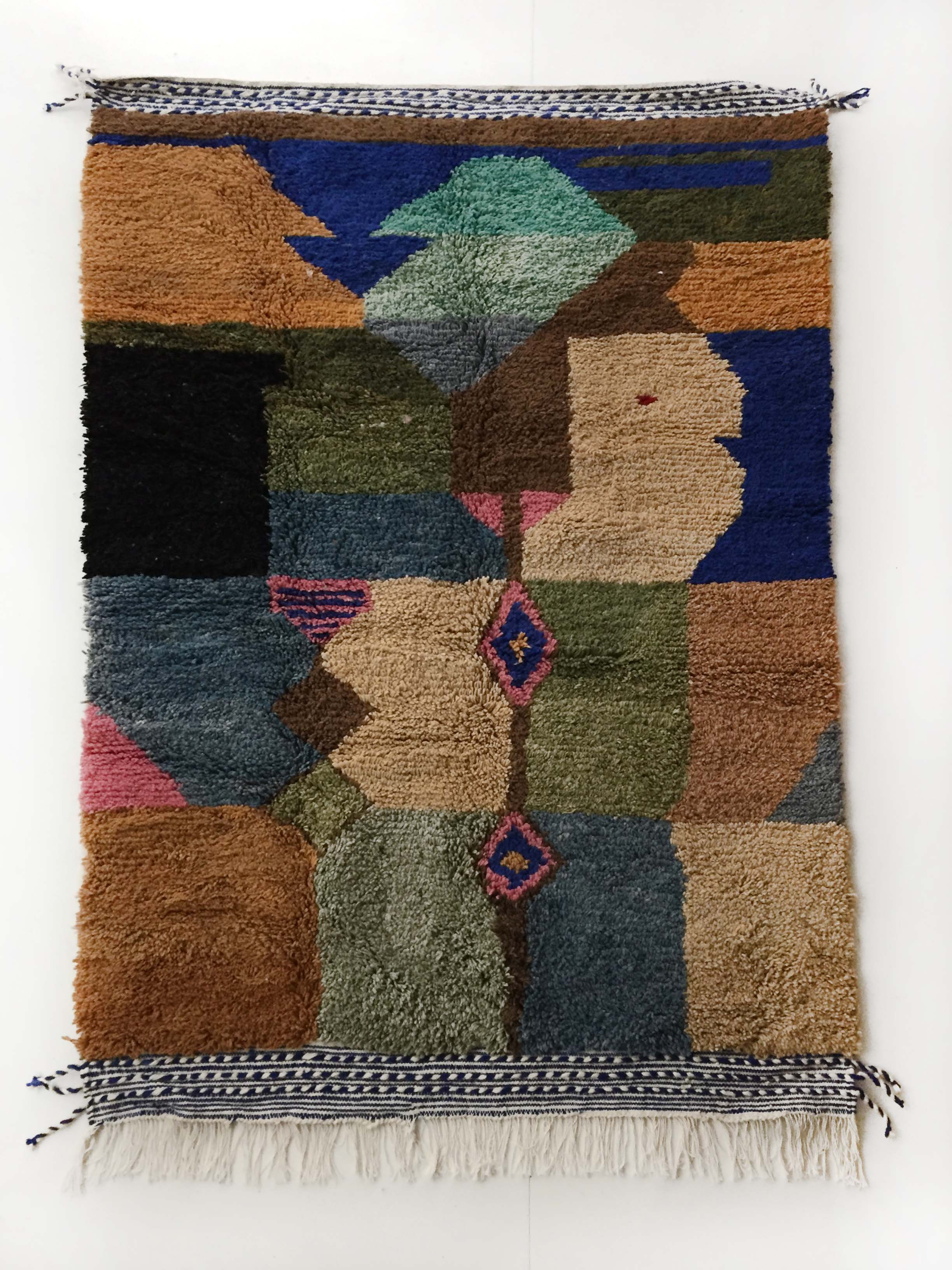 Moroccan berber boujaad carpet with colorful patterns 247x157cm