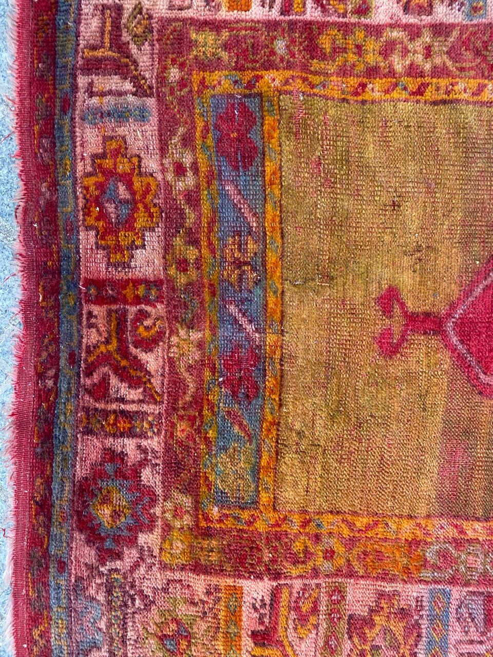 Old Turkish carpet Anatolia handmade 105x135 cm