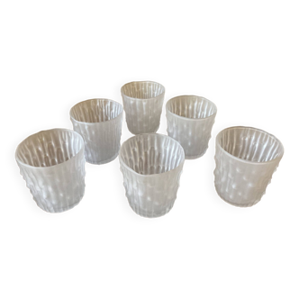 Frosted effect textured glasses / cups, made in Italy