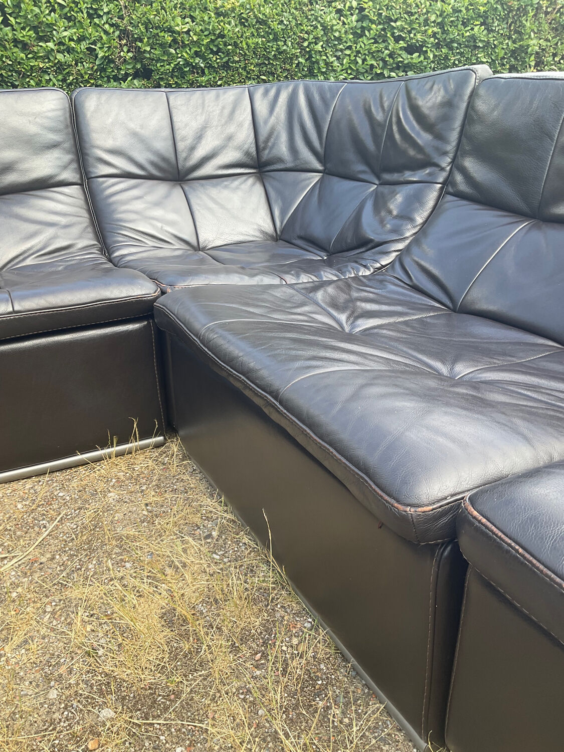 Incanto Italy modular corner sofa in brown leather