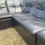 Incanto Italy modular corner sofa in brown leather