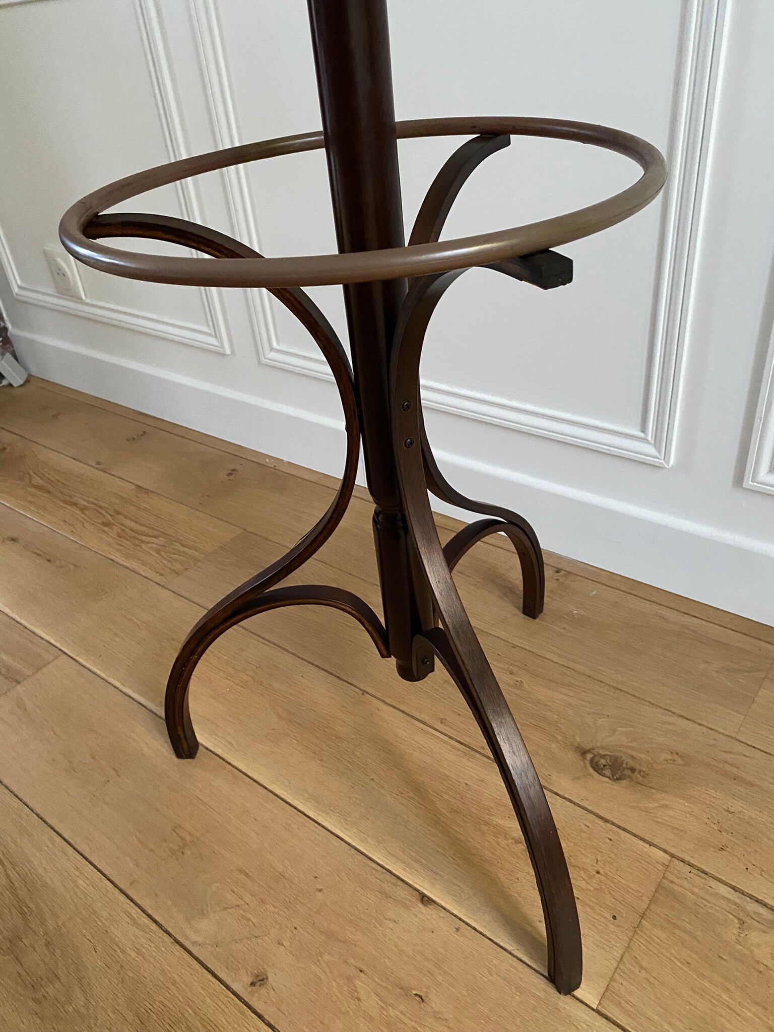 Vintage curved wooden parrot coat rack