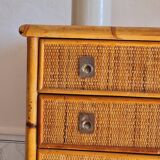 Rattan chest of drawers circa 1970, Dal Vera