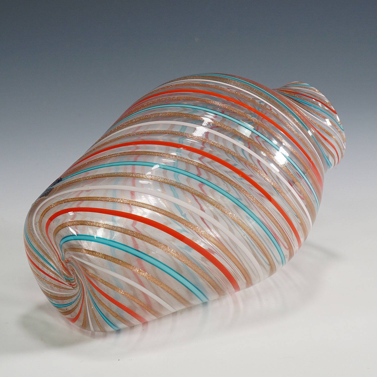 Multicoloured cane vase by Fratelli Toso, Murano, Italy, circa 1965.