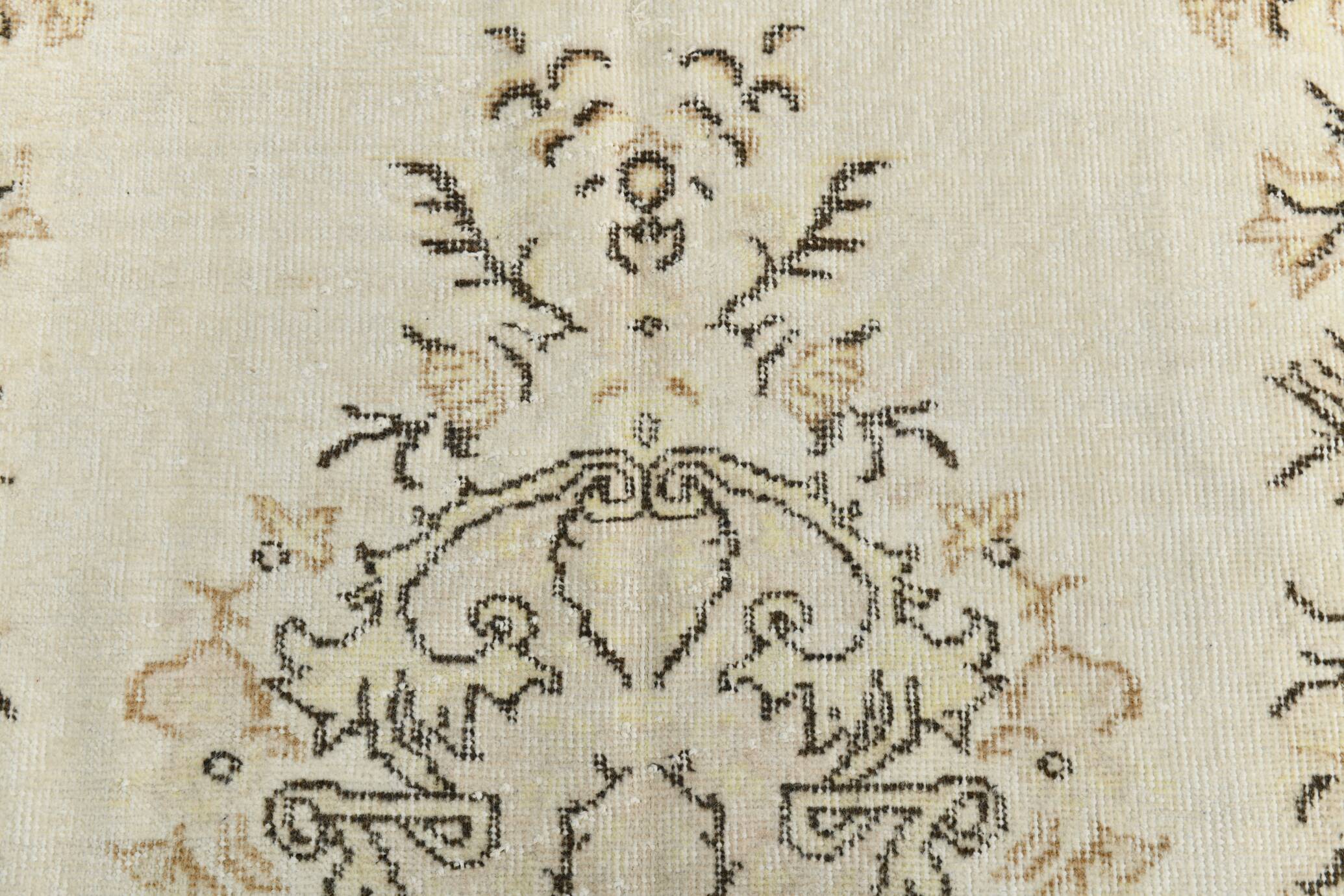 All-Over Floral Pattern Beige Brown Turkish Rug, 166x285Cm