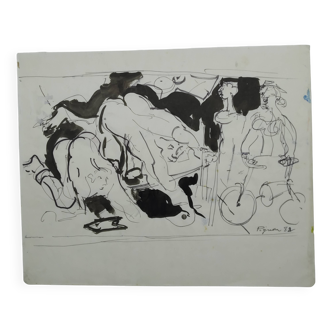 Edouard Pignon Ink on paper