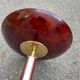 Art Deco floor lamp in burgundy with a golden dome, France